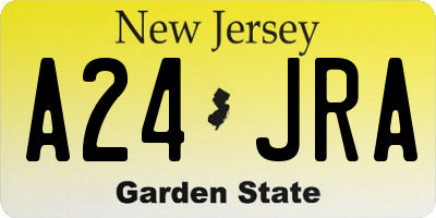 NJ license plate A24JRA