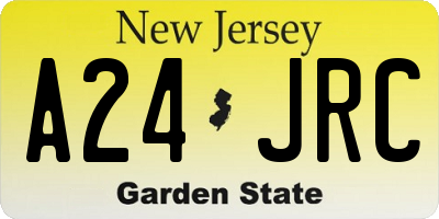 NJ license plate A24JRC