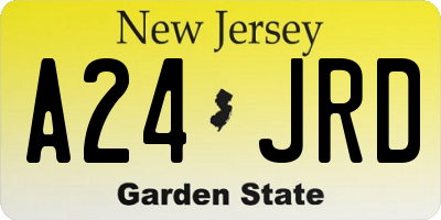 NJ license plate A24JRD