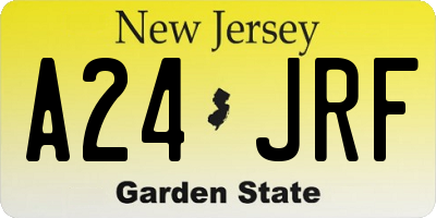 NJ license plate A24JRF