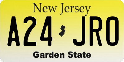 NJ license plate A24JRO