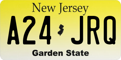 NJ license plate A24JRQ