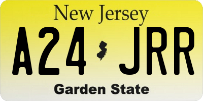 NJ license plate A24JRR