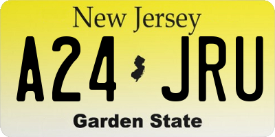 NJ license plate A24JRU