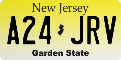 NJ license plate A24JRV