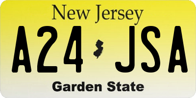 NJ license plate A24JSA