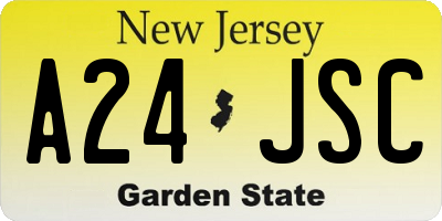 NJ license plate A24JSC