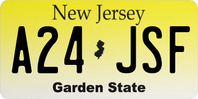 NJ license plate A24JSF
