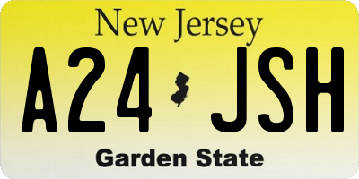 NJ license plate A24JSH