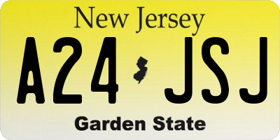 NJ license plate A24JSJ