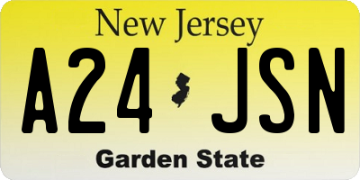 NJ license plate A24JSN