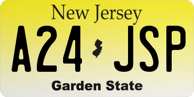 NJ license plate A24JSP