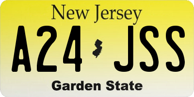 NJ license plate A24JSS