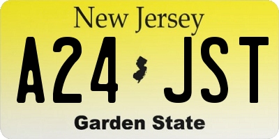NJ license plate A24JST