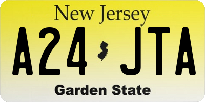 NJ license plate A24JTA