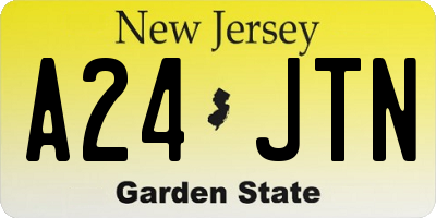 NJ license plate A24JTN