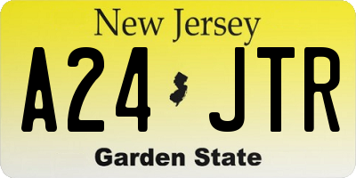 NJ license plate A24JTR