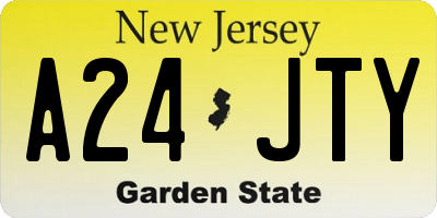 NJ license plate A24JTY
