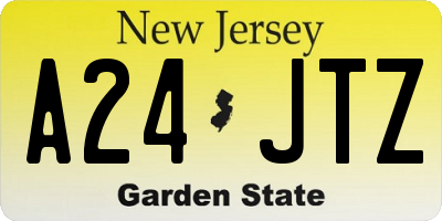NJ license plate A24JTZ