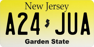 NJ license plate A24JUA