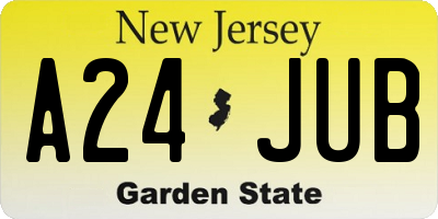 NJ license plate A24JUB