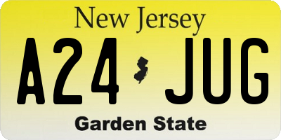 NJ license plate A24JUG