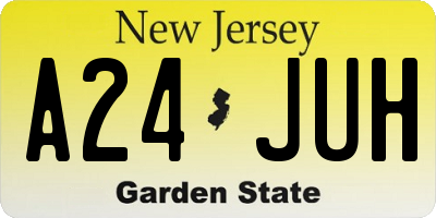 NJ license plate A24JUH
