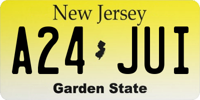 NJ license plate A24JUI