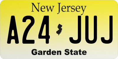 NJ license plate A24JUJ