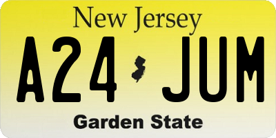 NJ license plate A24JUM
