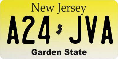 NJ license plate A24JVA