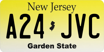 NJ license plate A24JVC