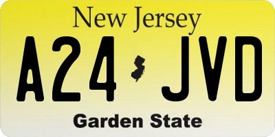 NJ license plate A24JVD