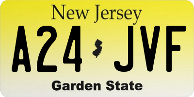 NJ license plate A24JVF