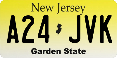 NJ license plate A24JVK
