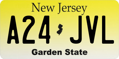 NJ license plate A24JVL