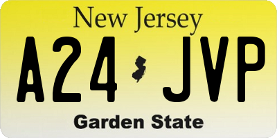 NJ license plate A24JVP