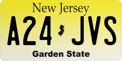 NJ license plate A24JVS