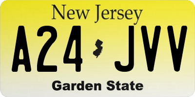 NJ license plate A24JVV