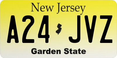 NJ license plate A24JVZ