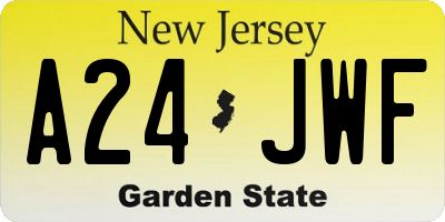 NJ license plate A24JWF