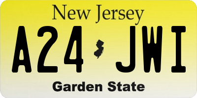 NJ license plate A24JWI