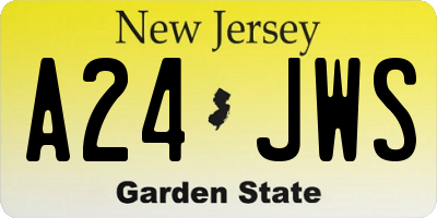 NJ license plate A24JWS