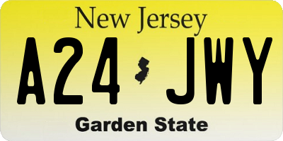 NJ license plate A24JWY