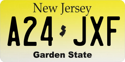 NJ license plate A24JXF