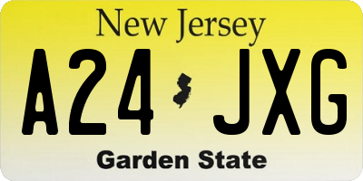 NJ license plate A24JXG