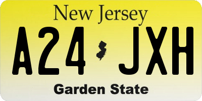 NJ license plate A24JXH