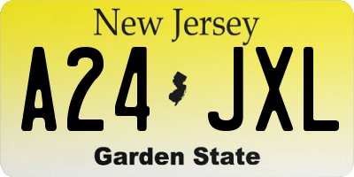 NJ license plate A24JXL