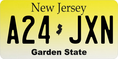 NJ license plate A24JXN