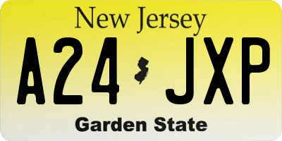 NJ license plate A24JXP